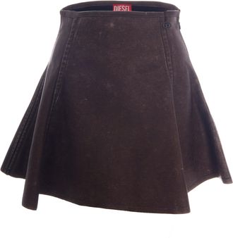 Diesel Chocolate Erina Polyurethane Mini Skirt