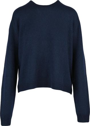 Aspesi Pullover met achterhalslijn - Dames - Ronde hals truien - Blauw - M - Wol - Truien & Vesten