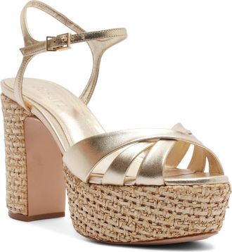 Schutz Keefa Ankle Strap Sandal in Platinum at Nordstrom, Size 9.5