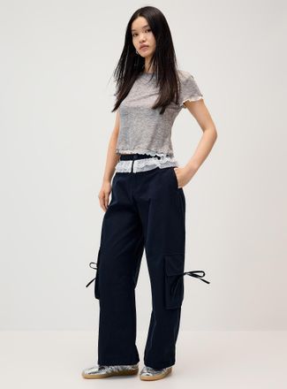 Twik Womens Lace accent wide-leg pant