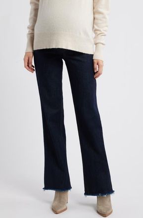 1822 Denim Over the Bump Relaxed Straight Leg Maternity Jeans in Rinse at Nordstrom, Size 26