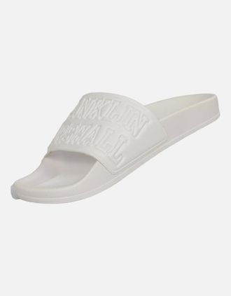 Franklin & Marshall Mens UA985 Unisex Rubber White Sliders - Size: 10/9.5/9