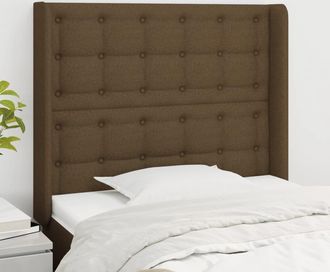vidaXL Cabecero Con Orejas De Tela Marr&oacute;n Oscuro 83x16x118/128 Cm Vidaxl