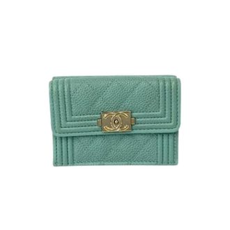 Chanel Pre-owned Tri-fold Portemonnee (Vintage) - Dames - Pre-owned - Blauw - Maat: ONE Size Leer
