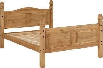 Seconique CORONA 46 HIGH END DOUBLE BED - DISTRESSED WAXED PINE - SECONIQUE | TJ Hughes