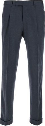 Pantaloni Torino Geplooide pantalon met omslag - Heren - Broeken - Grijs - Maat: L Zijde
