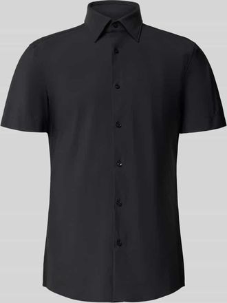 HUGO BOSS Slim Fit Businesshemd mit kurzem Arm Modell P-HANK-K-SH-262 in Black, Gr&ouml;&szlig;e 39