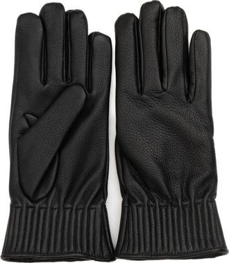 Orciani Zwarte leren gehamerde handschoenen - Dames - Handschoenen - Zwart - 8 IN - Leer - Accessoires