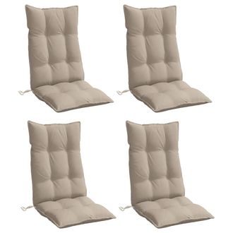 vidaXL Cojines De Silla Con Respaldo Alto 4 Uds Tela Oxford Gris Taupe Vidaxl