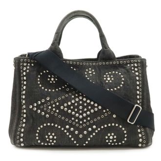 Prada Black Nero Canapa Shoulder Bag Tote Bag (Pre-Owned)