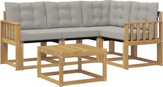 vidaXL Conjunto De Sof&aacute;s De Exterior 5 Uds. Blanco Y Gris Claro Vidaxl