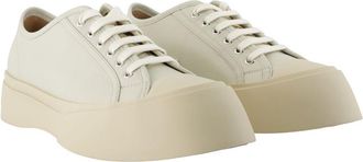 Marni Mens Chunky-Soled Leather Sneaker White Calfskin