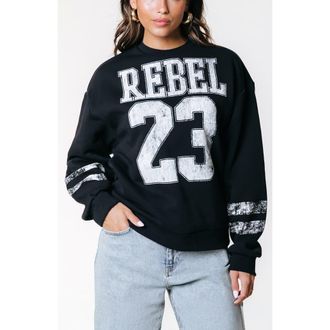Colourful rebel Rebel 23 Dropped Shoulder Sweat in Black at Nordstrom, Size X-Small Eu