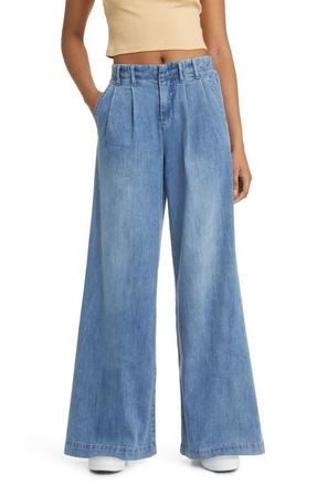 1822 Denim Pleated High Waist Super Wide Leg Jeans in Tilt at Nordstrom, Size 24
