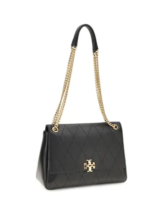 Tory Burch Quilted Calf Leather Shoulder Bag - Black
