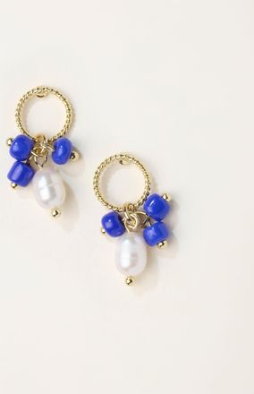 Fat Face FatFace Blue Beaded Drop Earrings