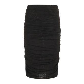 Federica Tosi Midi Skirts, female, Black, M, Gonna longuette in tulle drappeggiato