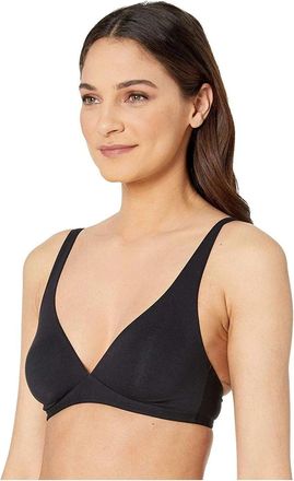 Hanro Cotton Sensation Soft Cup Bra Womens Black Stretch Wireless JZZ132