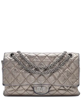 Chanel Metallic Grey Quilted Leather Reissue 2.55 Classic 226 Flap Bag (Authentic Pre-Owned)