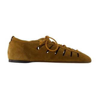 Isabel Marant Leyza Gd Ballet Flats - female - Isabel Marant - Laced Shoes - Brown - 6 UK - Shoes