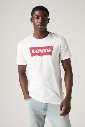 Levi's T-shirt con colletto a giro e stampa grafica - Uomo - L - Bianco / White