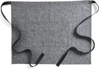 Solino Home Linen Apron 21 x 27 Inch for Dining Table, Holiday and Everyday Table Decor - Classic Linen Bistro Apron in Chambray Black /Black at