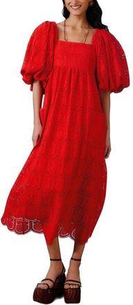 Farm Rio Farm Rio Pineapple Eyelet Maxi Dress