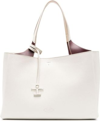 Tod's White Leather Medium Tote