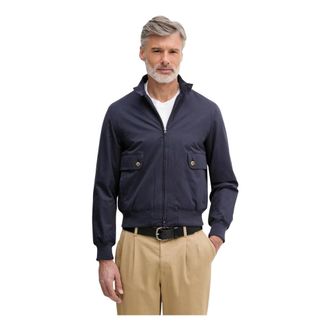 Benetton Katoenen Korte Bomberjack met Klepzakken - Heren - Bomber jackets - Blauw - L - Katoen - Jassen