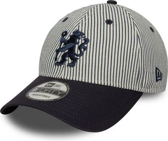 New Era Chelsea FC, Official 2025 Merchandise, Lion Crest Pinstripe, Baseball Cap, Adjustable