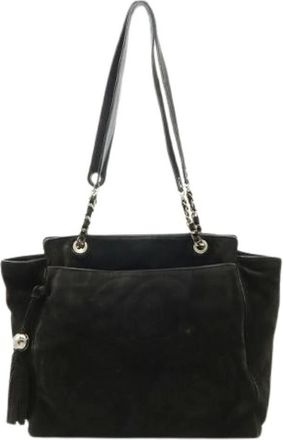 Chanel Pre-owned Shoulder Bags, female, Black, Size: ONE SIZE Pre-owned Vintage Suede Shoulder Bag