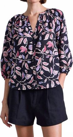 Apiece Apart Mitte Top In Garden Floral Midnight