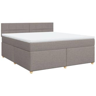 vidaXL Vidaxl - Cama Box Spring Con Colch&oacute;n Tela Gris Taupe 180x200 Cm