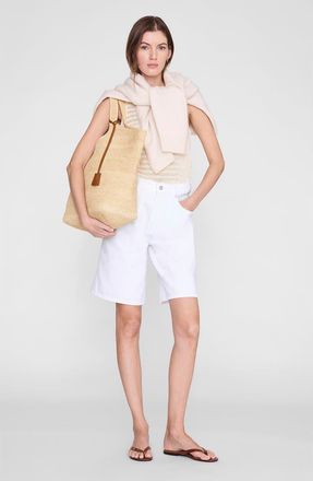 Anine Bing Jasper Short in White at Nordstrom, Size 24