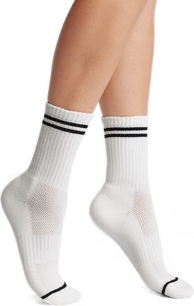 Le Bon Shoppe Boyfriend Crew Socks in Classic White at Nordstrom