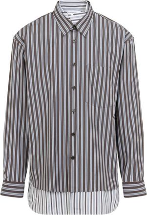Dries Van Noten Camber Shirt - Heren - Casual Overhemden - Bruin - M - Katoen - Overhemden