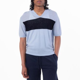 Emporio Armani Mens Colour Block V-Neck T-Shirt, Size X-Large