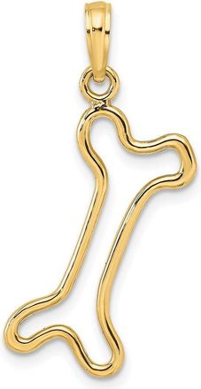 Diamond2Deal 14k Gold Cut-Out Polished Dog Bone Charm Pendant