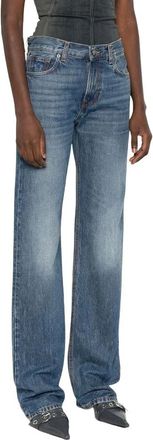 Haikure Klassieke Donkerblauwe Katoenen Jeans - Dames - Regular Fit Jeans - Blauw - W29 - Katoen - Jeans