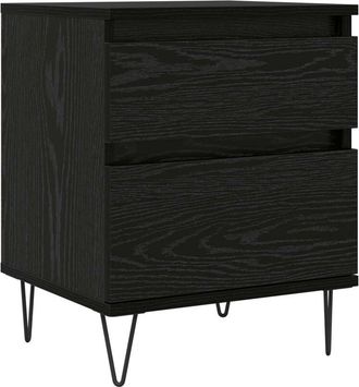 vidaXL Mueble Cama Roble Negro 40 X 35 X 50 Cm Madera De Ingenier&iacute;a Vidaxl