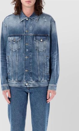 Dolce & Gabbana distressed denim jacket with chest pockets