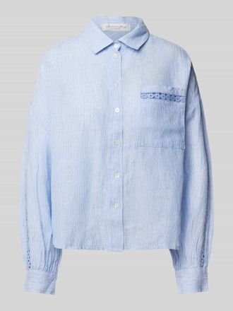 Christian Berg Regular Fit Leinenbluse mit Brusttasche in Blau, Gr&ouml;&szlig;e 44