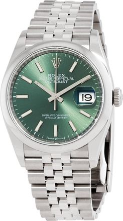 Rolex Datejust 36 Mint Green Dial Automatic Mens Stainless Steel Jubilee Watch M126200-0023