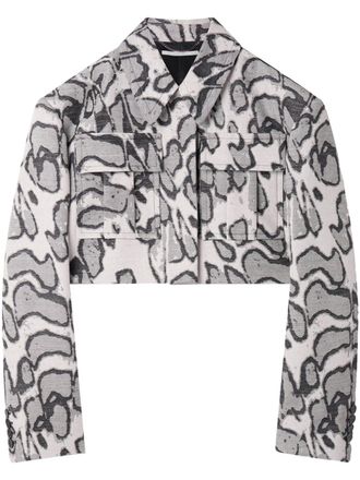 Stella McCartney Giacca crop Moth con motivo jacquard - Toni neutri