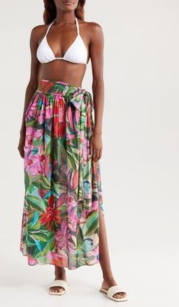 Farm Rio Jardin De Reve Cotton Cover-Up Midi Skirt in Jardin De Reve Multi at Nordstrom Rack, Size Medium