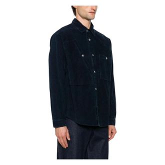 Stone Island Micro Corduroy Overshirt - Heren - Casual Overhemden - Blauw - S - Katoen - Overhemden