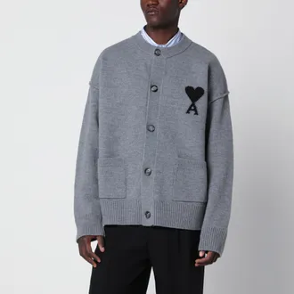 Ami Cardigan Ami De Coeur grigio