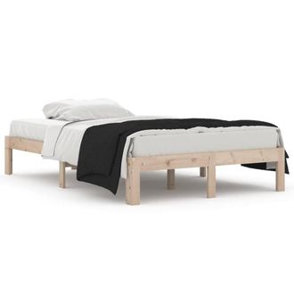 Berkfield Home Bed Frame Solid Wood 120x190 cm Small Double in Light Brown