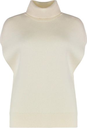 Toteme Double knit cape - Dames - Coltruien - Beige - S - Wol - Truien & Vesten