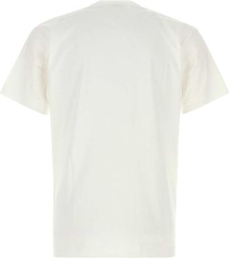 Comme Des Gar&ccedil;ons Mens White Cotton T-Shirt Whitered Exterior Exterior: T-shirts And Polos
